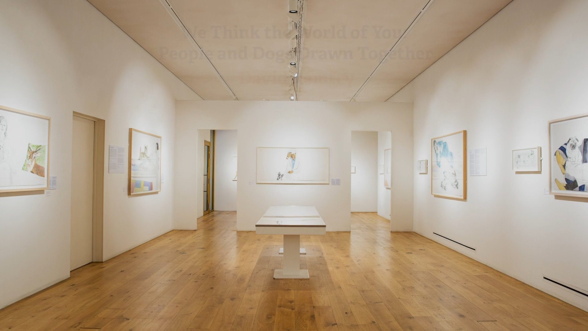 A view of a bright art gallery.
